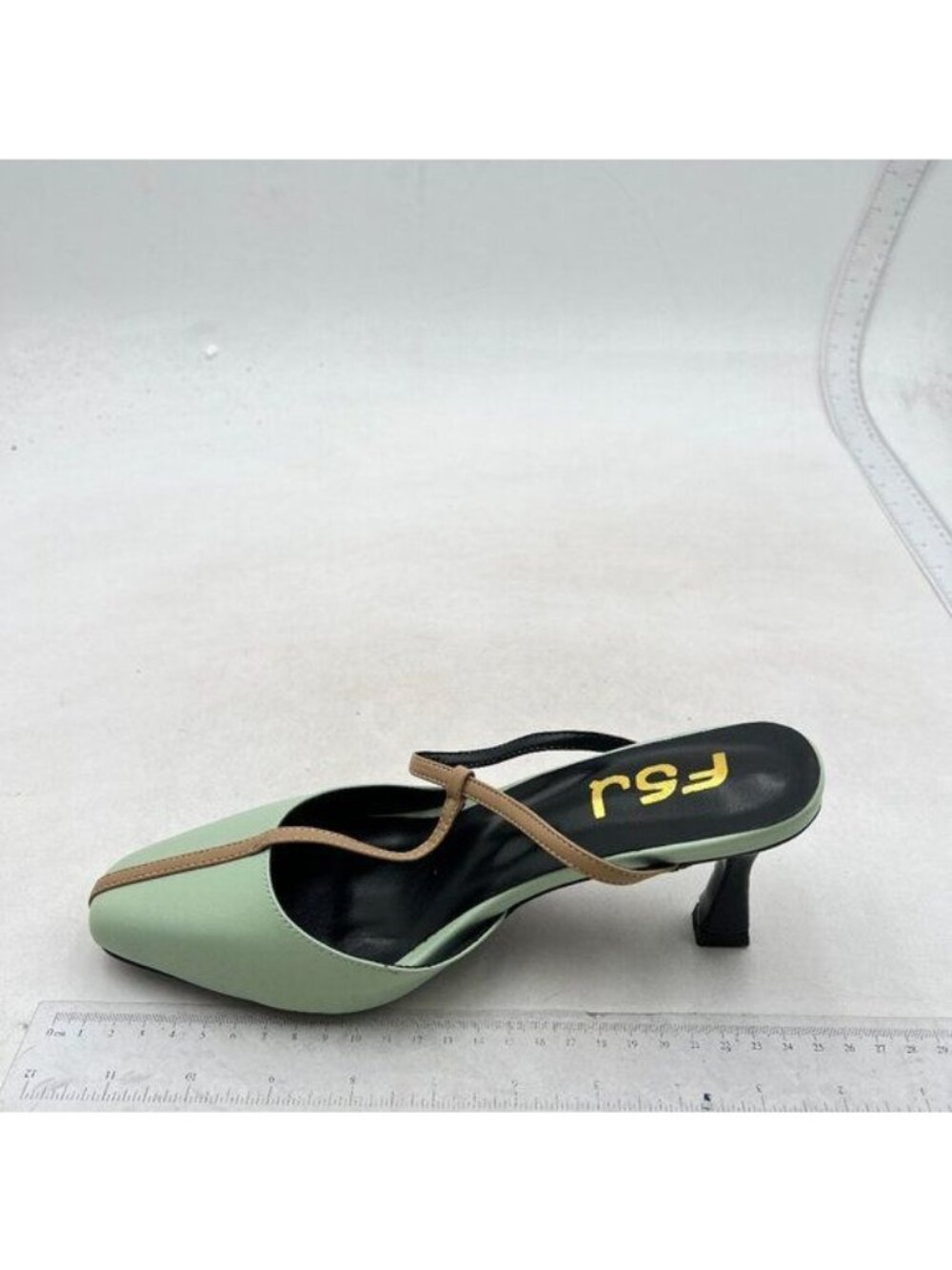 FSJ Mule Slippers for Women,Slingback Buckle Pumps Square Toe Kitten Heels Shoe